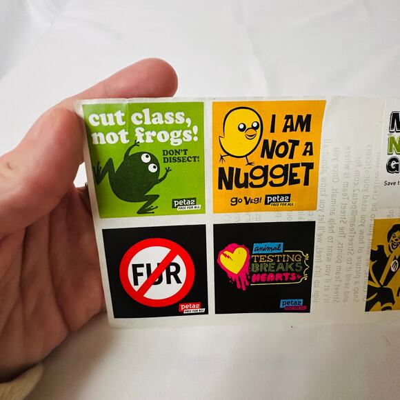 Vintage Y2k PETA Peta2 (Youth-Based) Animal Rights Campaign Sticker Sheet - Picture 2 of 4
